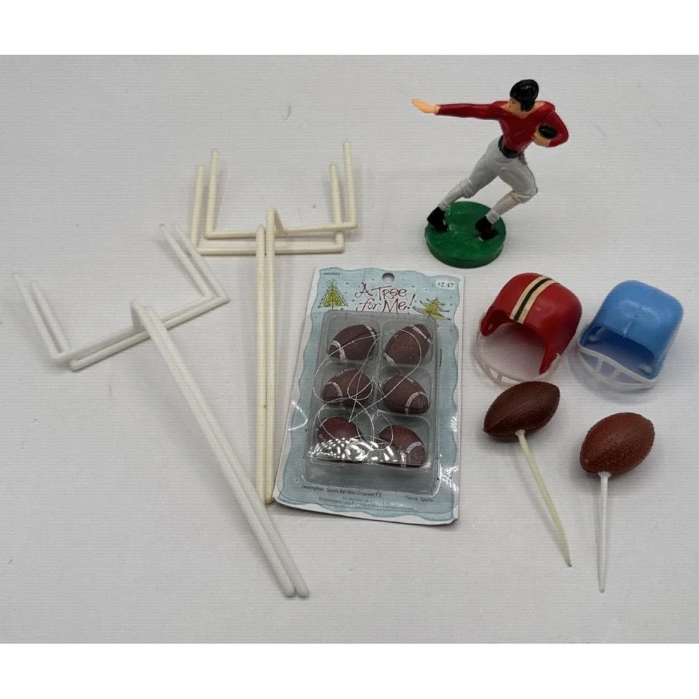 Vintage Bakery Crafts Figures Football Players‎ Cake Cupcake Toppers Decorations
